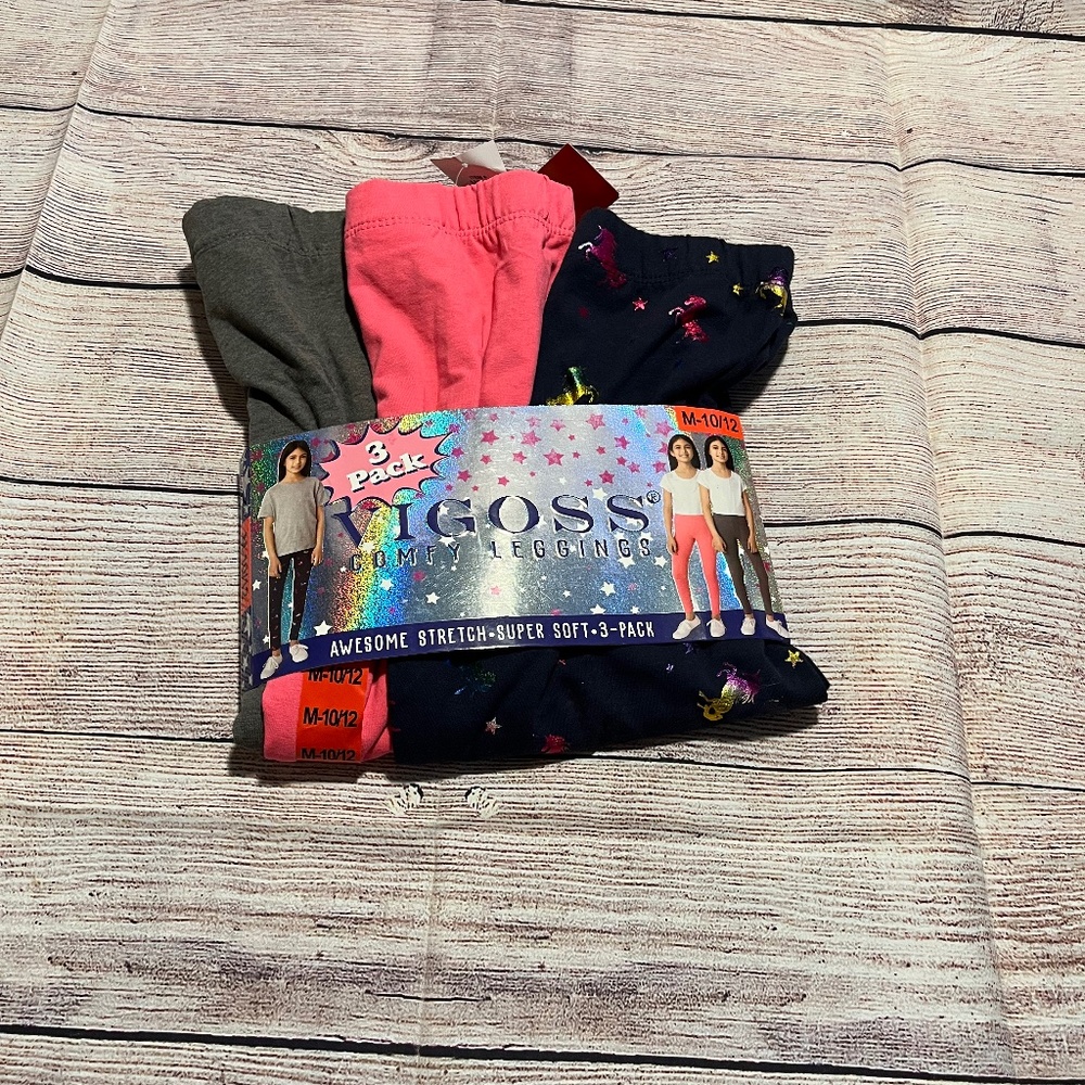 VIGOSS girls leggings 3 pack Size medium